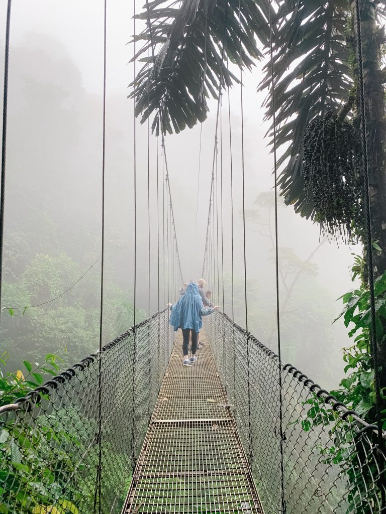 La Fortuna hanging bridges in the fog