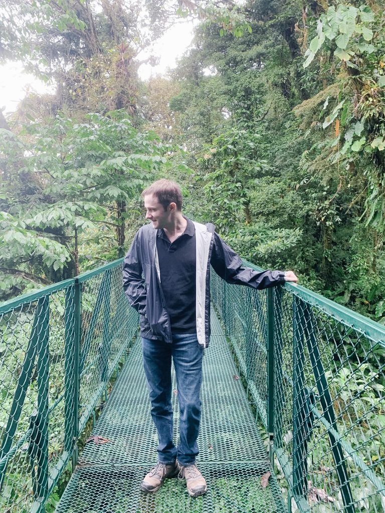 Walking the hanging bridges in Monteverde