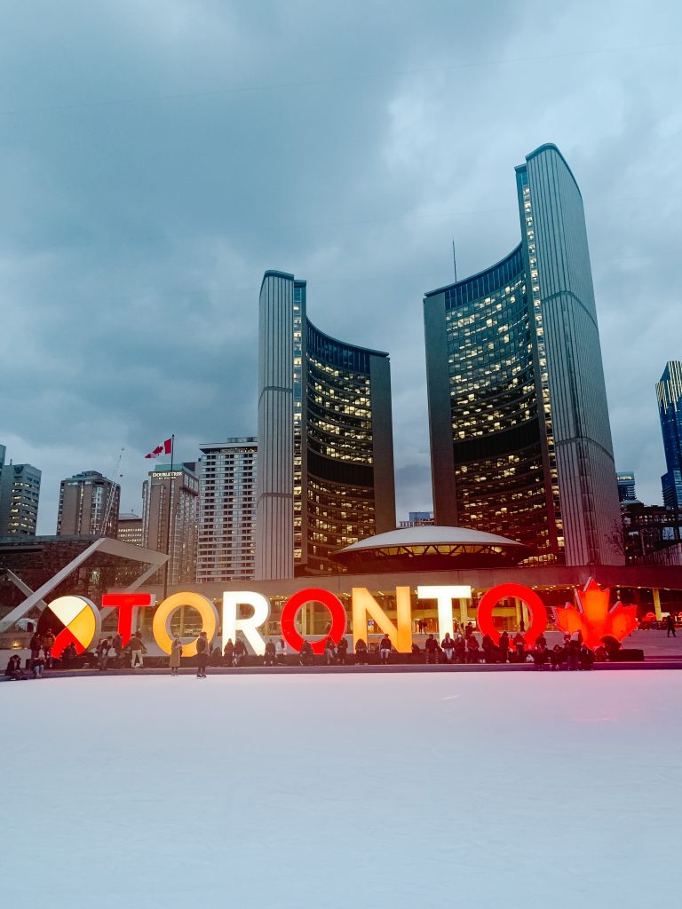 Toronto city hall in winter